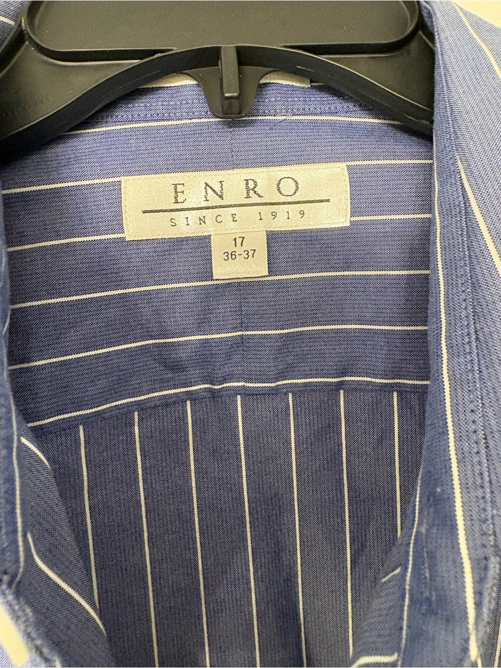 Enro Men's Navy Pinstripe Dress Shirt - Classic Tailored Fit